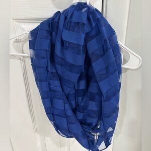 Blue Striped Infinity Scarf